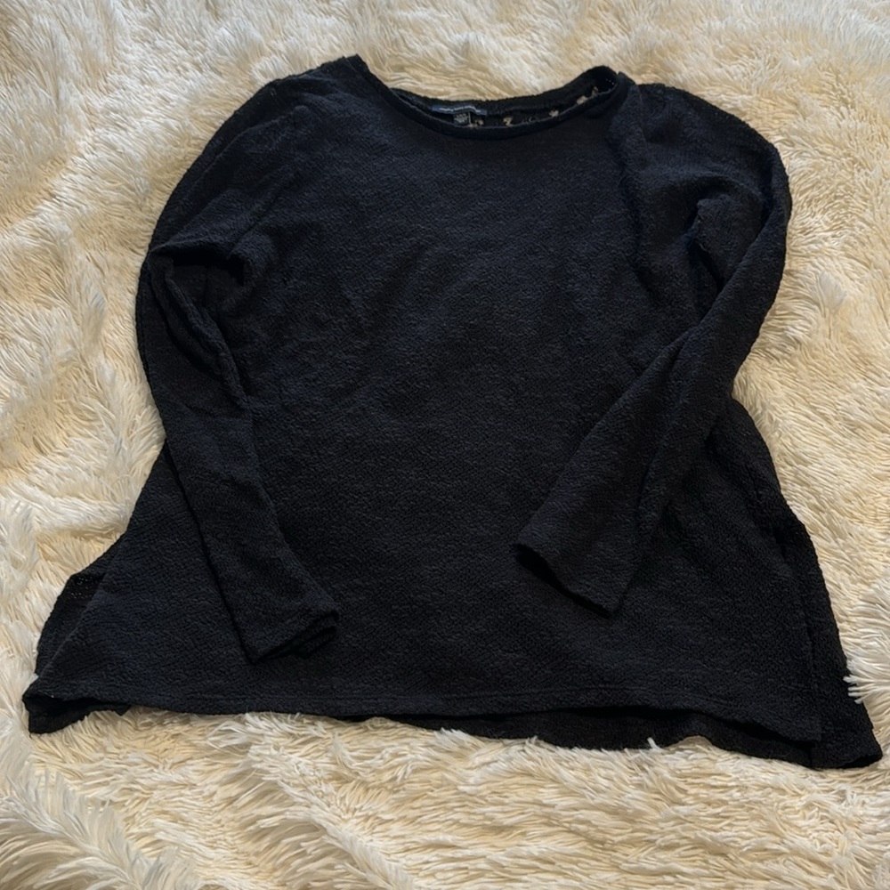 American Eagle black lightweight sweater w/ lace back details Size L